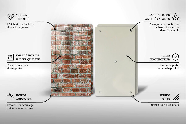 Protection plaque induction Vieux mur de briques