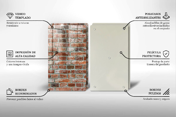 Protection plaque induction Vieux mur de briques