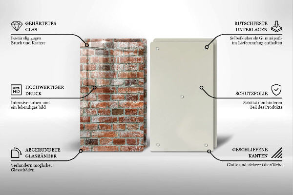 Protection plaque induction Vieux mur de briques