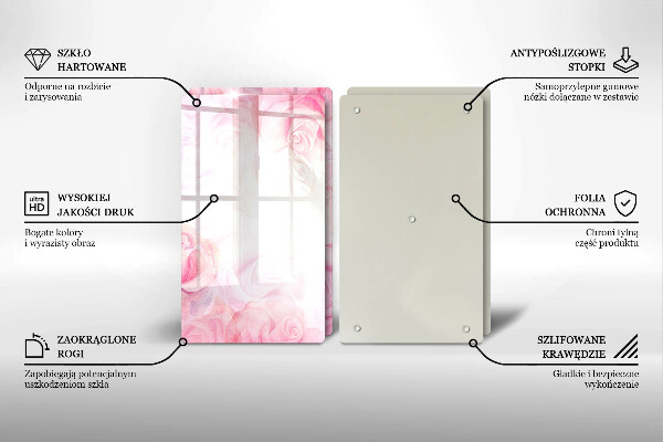 Protection plaque induction Fond de roses délicates