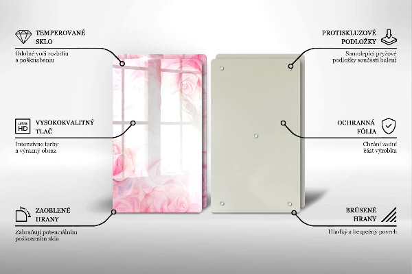 Protection plaque induction Fond de roses délicates