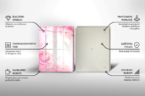 Protection plaque induction Fond de roses délicates