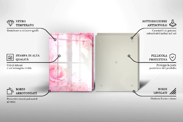 Protection plaque induction Fond de roses délicates