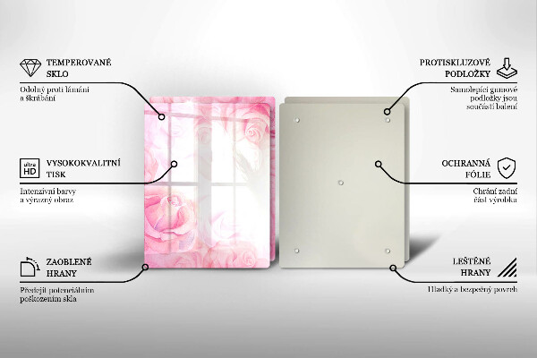 Protection plaque induction Fond de roses délicates