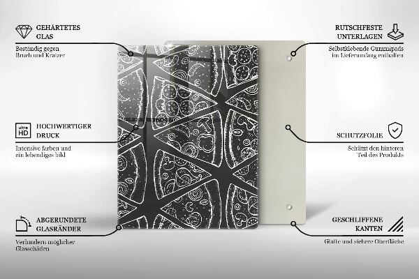 Protège plaque de cuisson Illustration de pizza