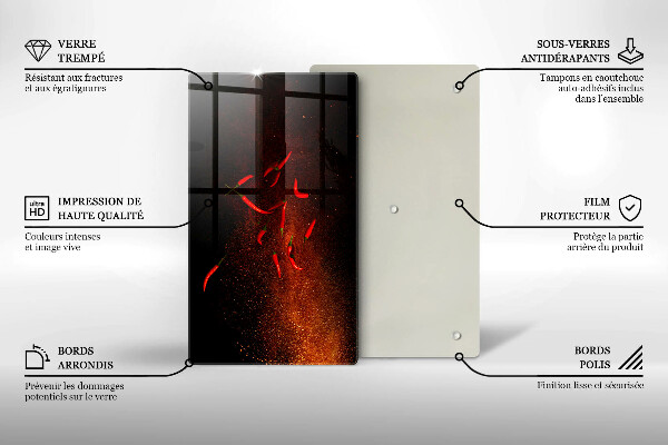 Protège plaque de cuisson Piments forts