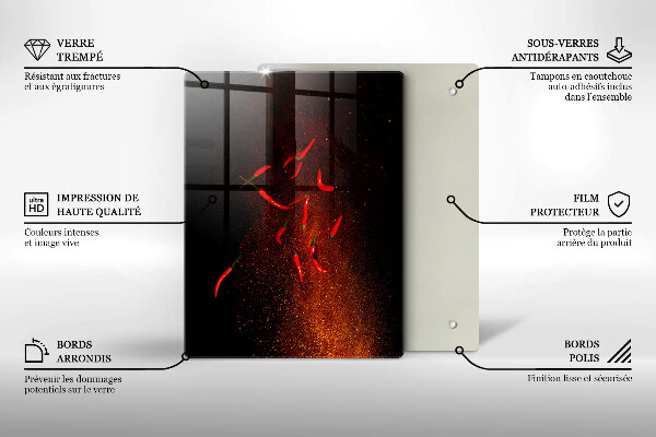 Protège plaque de cuisson Piments forts