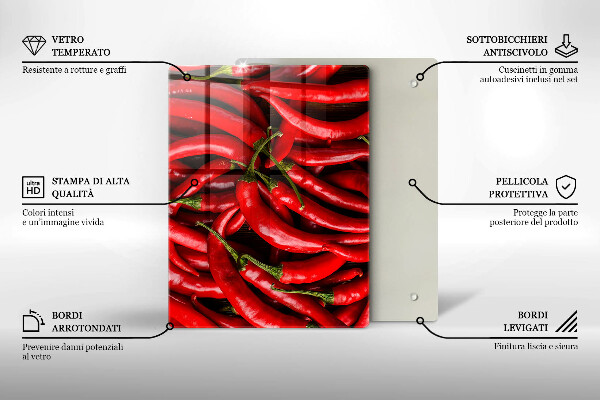 Protège plaque de cuisson Piments forts