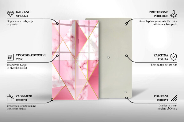 Protège plaque de cuisson Marbre géométrique