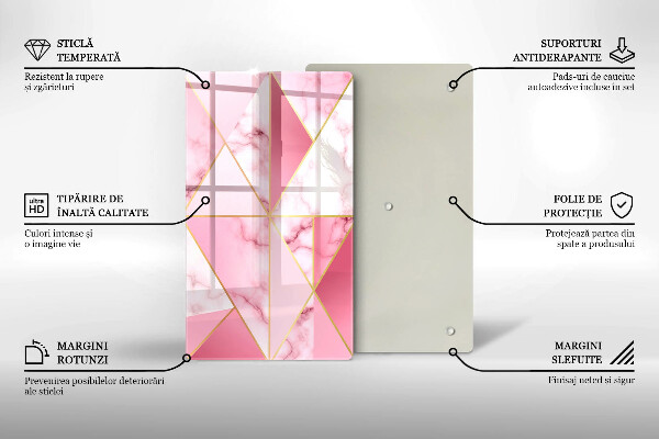 Protège plaque de cuisson Marbre géométrique