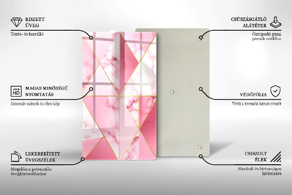 Protège plaque de cuisson Marbre géométrique