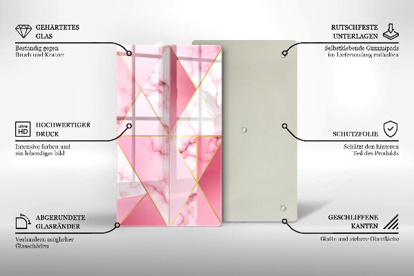 Protège plaque de cuisson Marbre géométrique