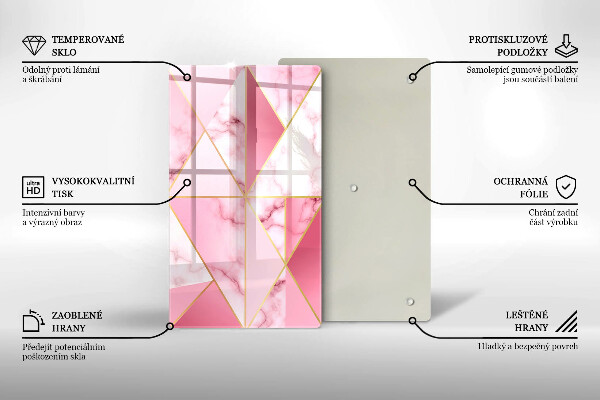 Protège plaque de cuisson Marbre géométrique