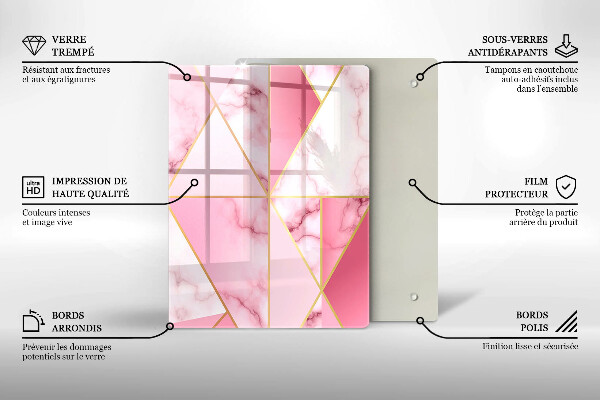 Protège plaque de cuisson Marbre géométrique