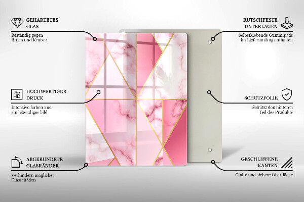 Protège plaque de cuisson Marbre géométrique