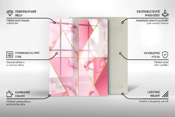 Protège plaque de cuisson Marbre géométrique