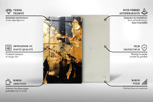 Protège plaque de cuisson Texture de peinture élégante