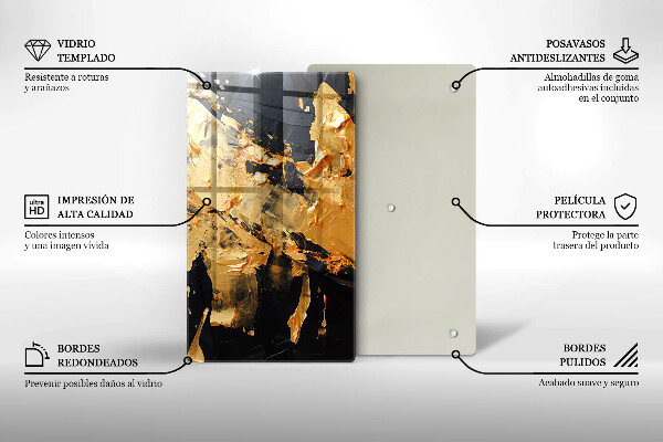 Protège plaque de cuisson Texture de peinture élégante