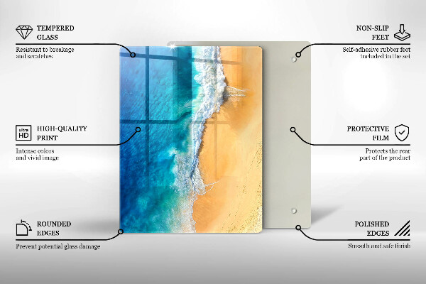 Protège plaque de cuisson Plage et mer
