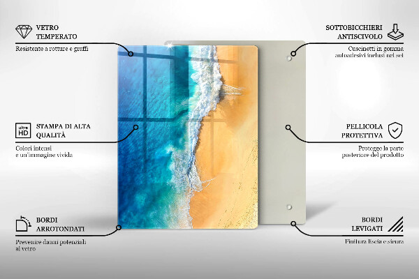 Protège plaque de cuisson Plage et mer