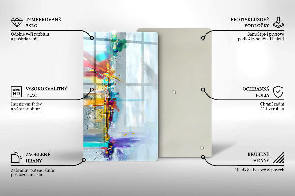 Protège plaque de cuisson Abstraction peinte