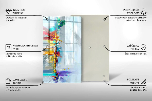 Protège plaque de cuisson Abstraction peinte