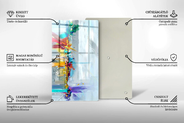 Protège plaque de cuisson Abstraction peinte