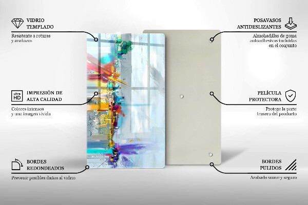 Protège plaque de cuisson Abstraction peinte