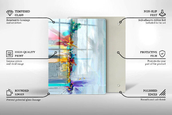 Protège plaque de cuisson Abstraction peinte