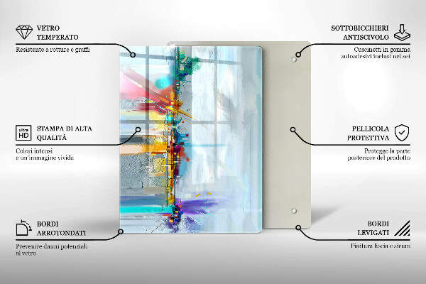 Protège plaque de cuisson Abstraction peinte