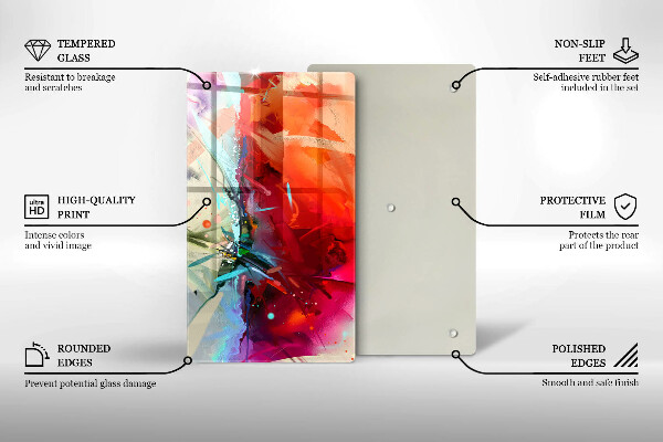 Protège plaque de cuisson Abstraction peinte