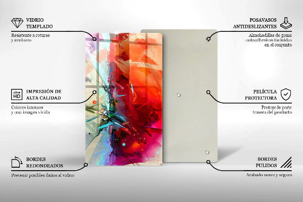 Protège plaque de cuisson Abstraction peinte