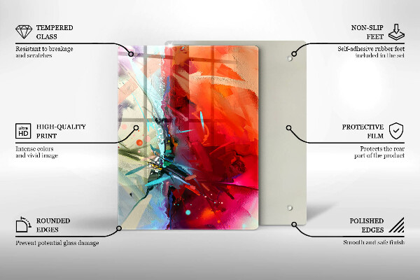 Protège plaque de cuisson Abstraction peinte