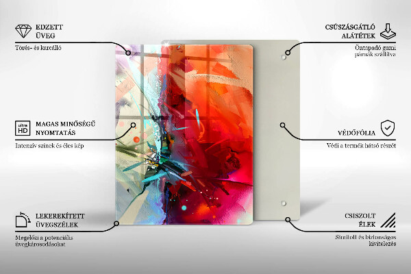 Protège plaque de cuisson Abstraction peinte