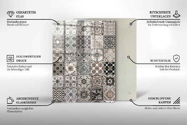 Protège plaque de cuisson Carreaux décoratifs