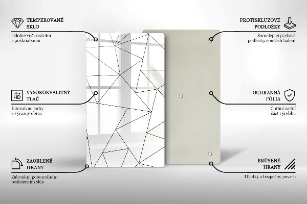 Protège plaque de cuisson Triangles blancs