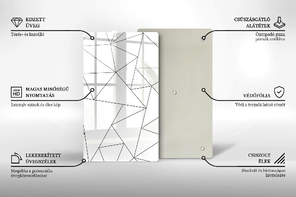 Protège plaque de cuisson Triangles blancs