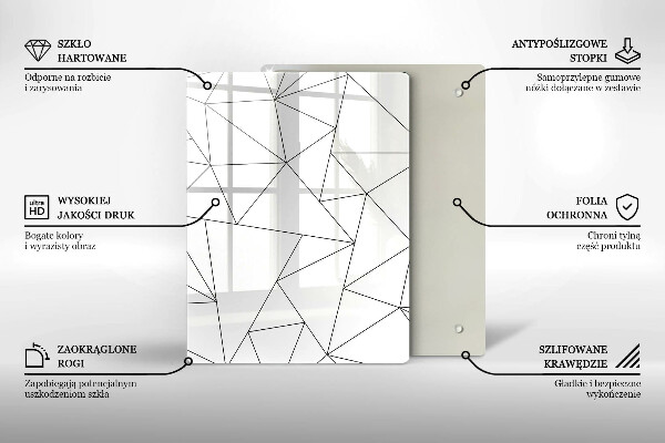 Protège plaque de cuisson Triangles blancs