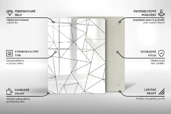 Protège plaque de cuisson Triangles blancs
