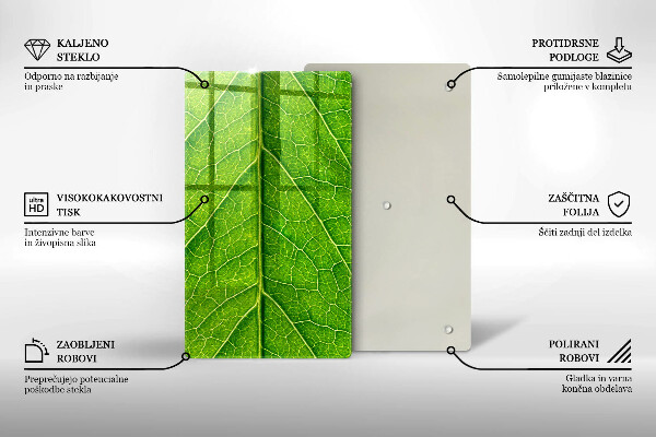 Protège plaque de cuisson Nervures des feuilles naturelles