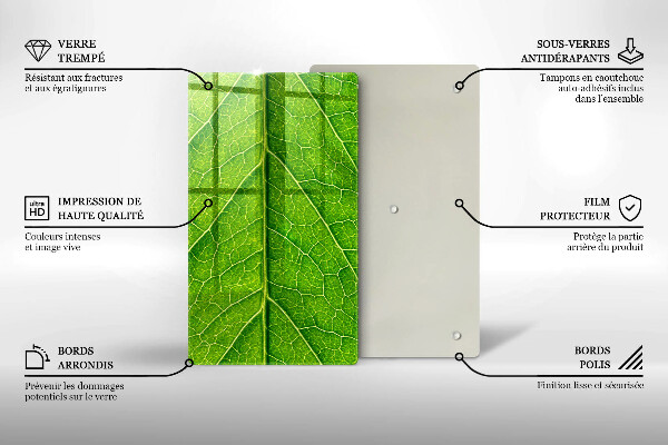 Protège plaque de cuisson Nervures des feuilles naturelles