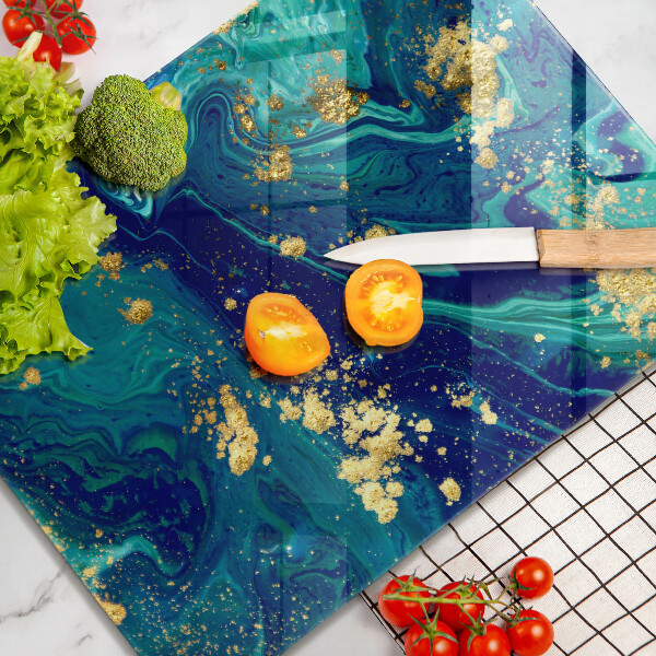 Protège plaque de cuisson Abstraction avec de l'or