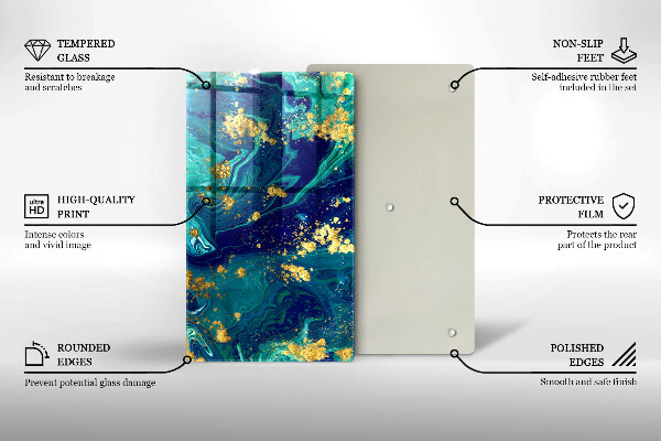 Protège plaque de cuisson Abstraction avec de l'or