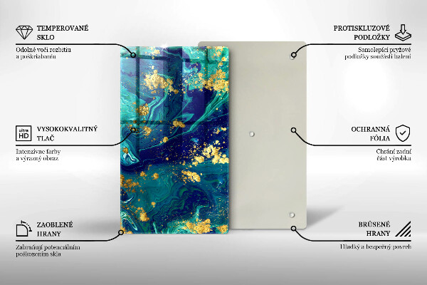 Protège plaque de cuisson Abstraction avec de l'or