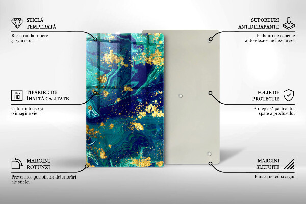 Protège plaque de cuisson Abstraction avec de l'or