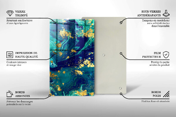 Protège plaque de cuisson Abstraction avec de l'or