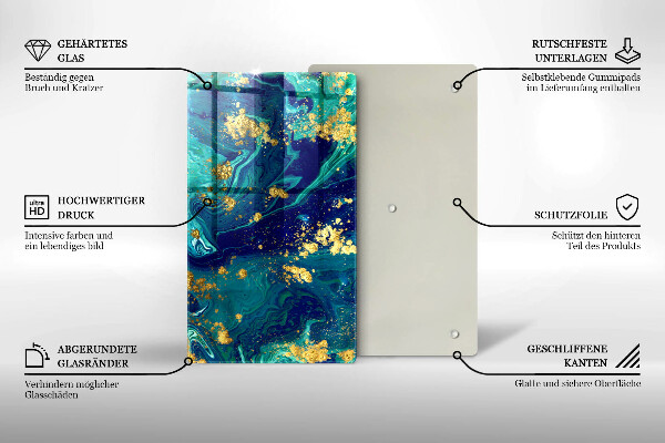 Protège plaque de cuisson Abstraction avec de l'or