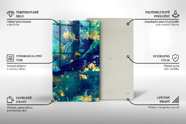 Protège plaque de cuisson Abstraction avec de l'or