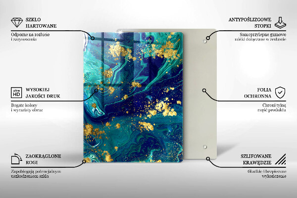 Protège plaque de cuisson Abstraction avec de l'or