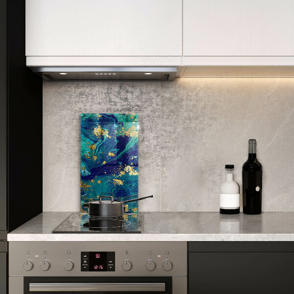 Protège plaque de cuisson Abstraction avec de l'or